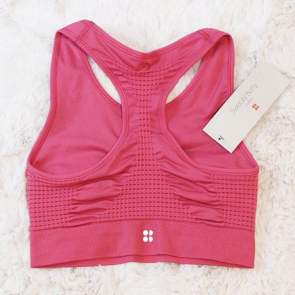 NEW Sweaty Betty Tayberry Pink Stamina Seamless Workout Sports Bra $40 Medium M - Picture 3 of 8
